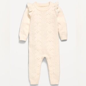 Old Navy SoSoft Ruffled-Shoulder Sweater One-Piece 3-6M